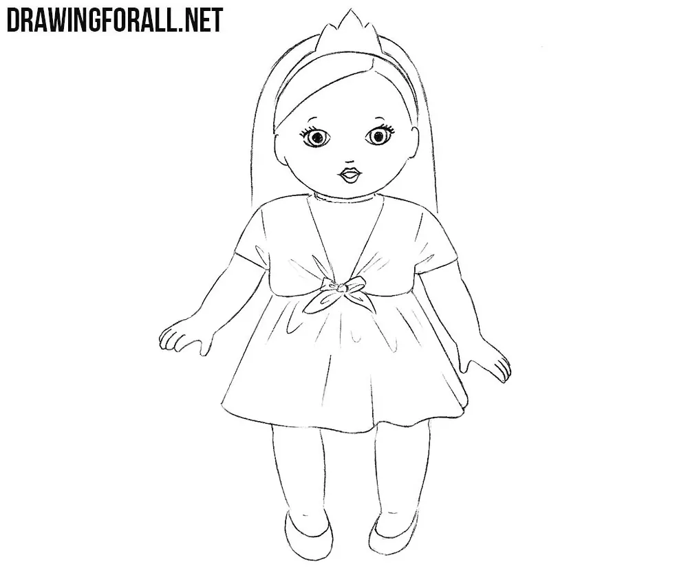 Cute Doll Drawing Easy Step by Step For KidsBeginners