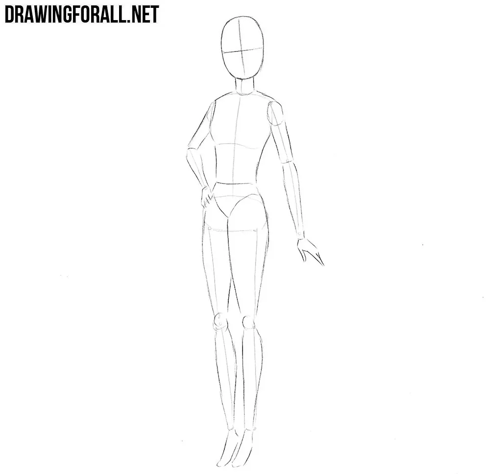 How to draw Barbie step by step