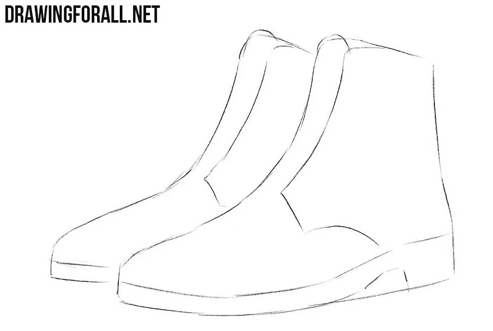 Premium Vector | Color sketch of boots on white background