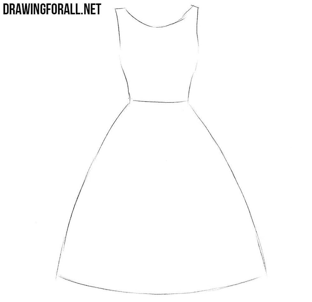 how to draw a Dress step by step for beginners