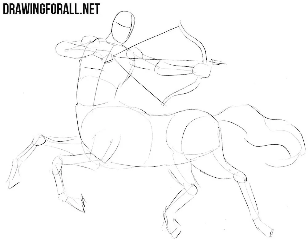 how to draw a centaur step by step
