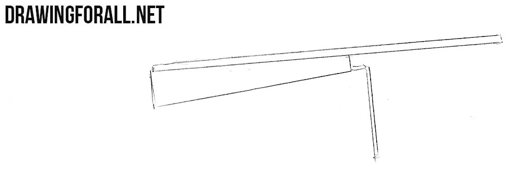 how to draw a sniper rifle step by step