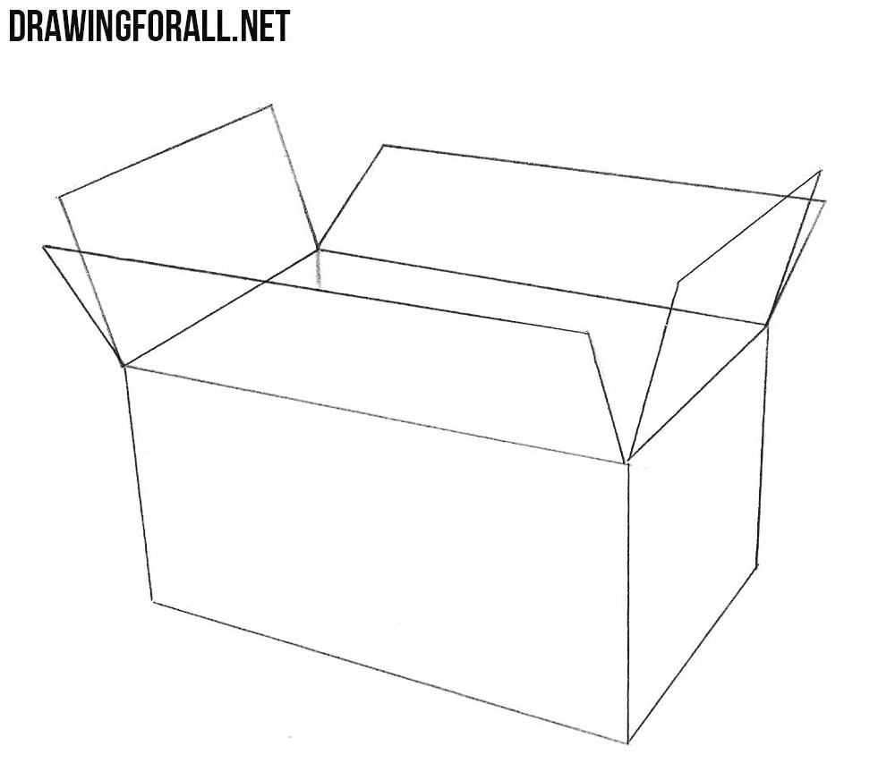 how to draw an open box