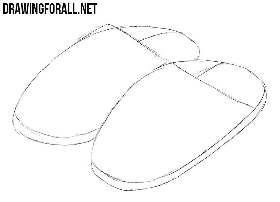 learn to draw slippers step by step
