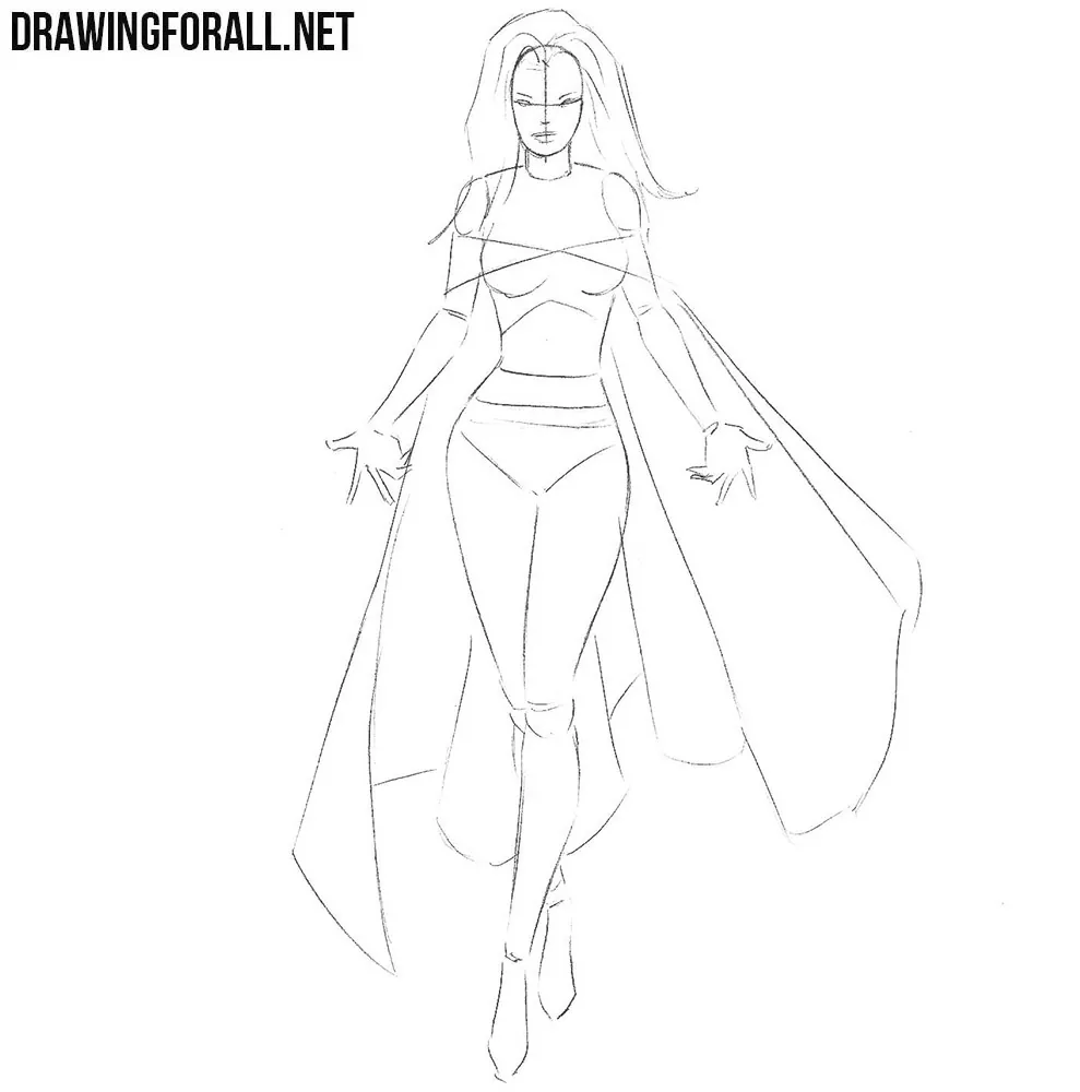 How to draw Emma Frost from X men