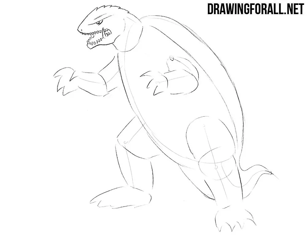 How to draw Gamera step by step
