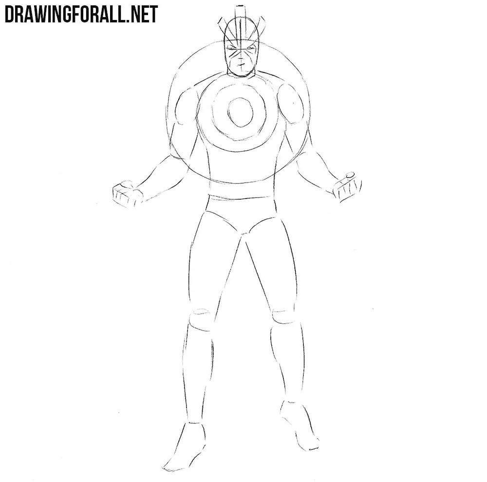 How to draw Havok from marvel step by step