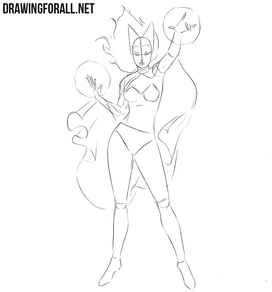 How to draw Scarlet Witch