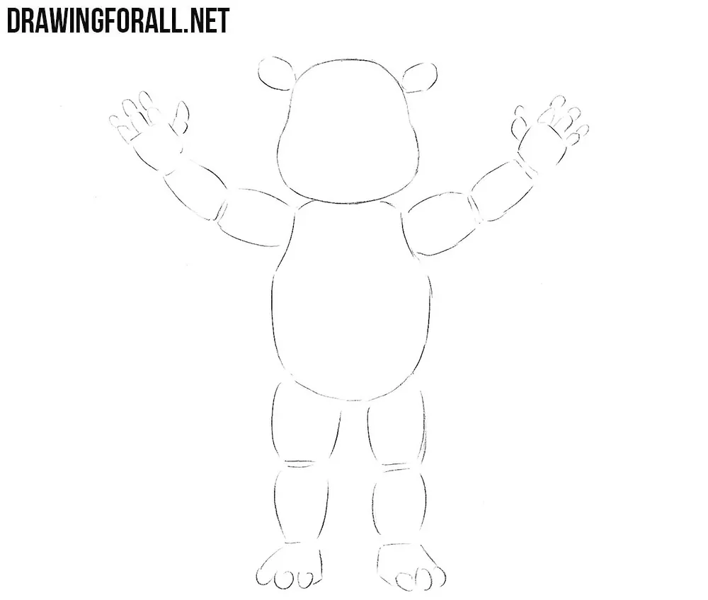 How to draw freddy fazbear from five nights at freddy's