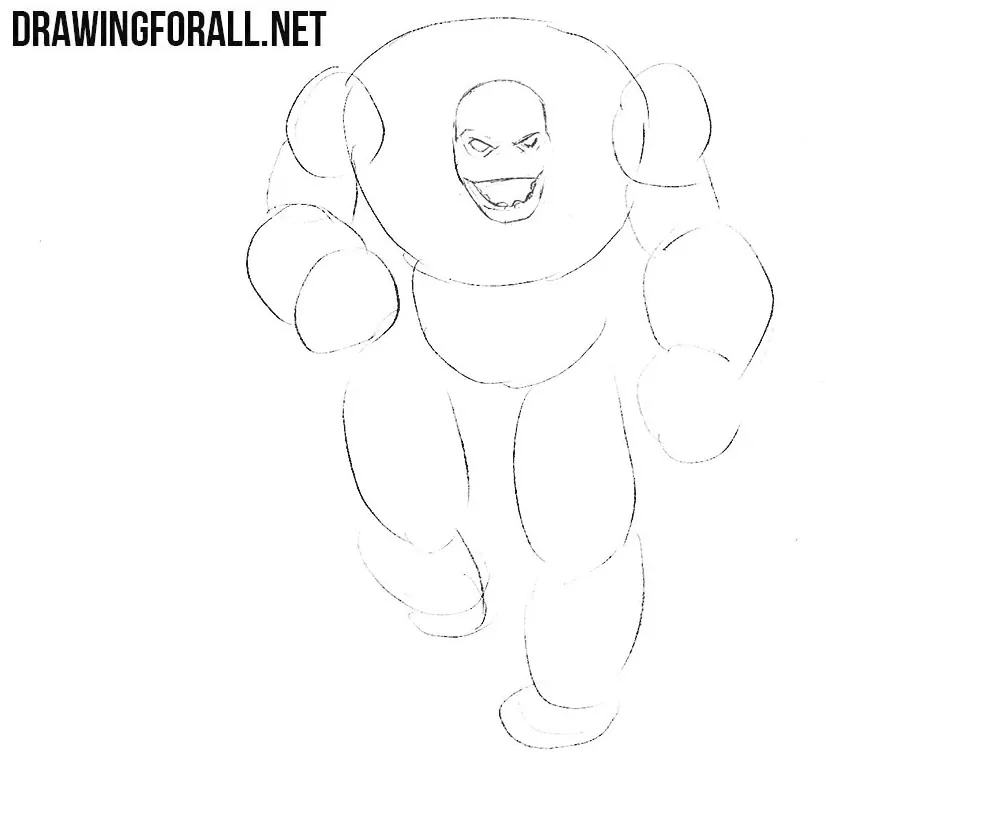 how to draw a Stone Golem from dungeons and drawgons