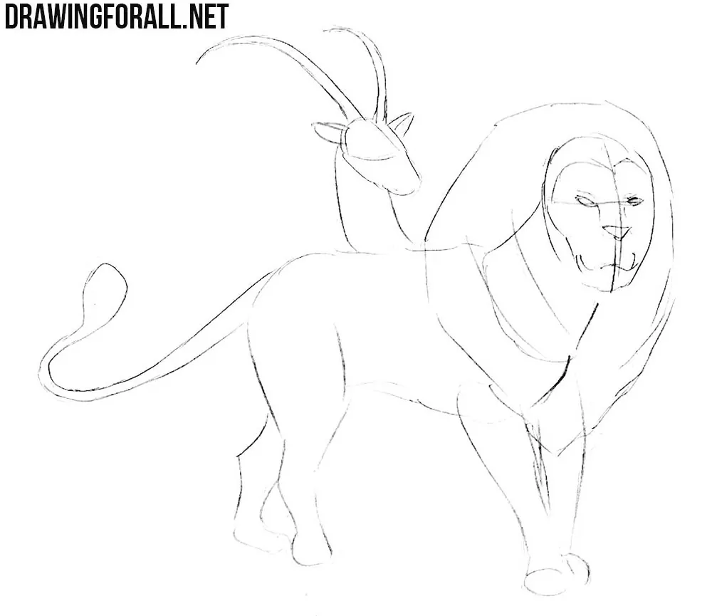 how to draw a chimera step by step