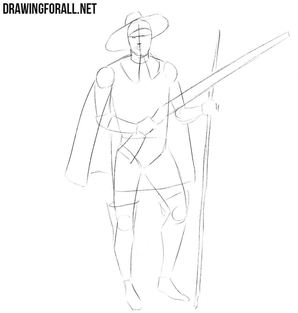 how to draw a musketeer step by step
