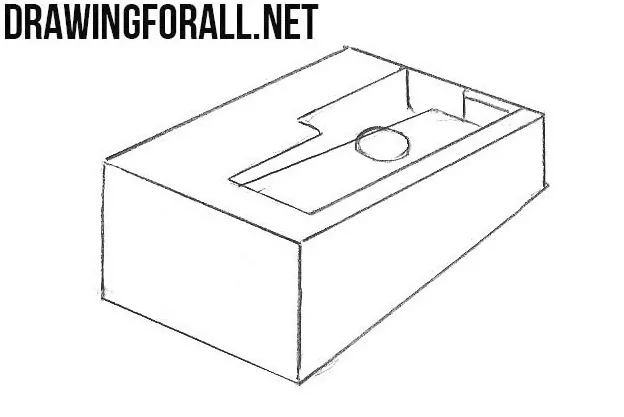 how to draw a pencil sharpener step by step