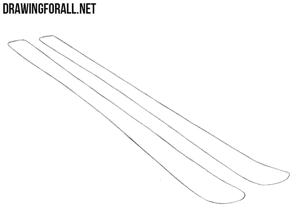 how to draw skis step by step