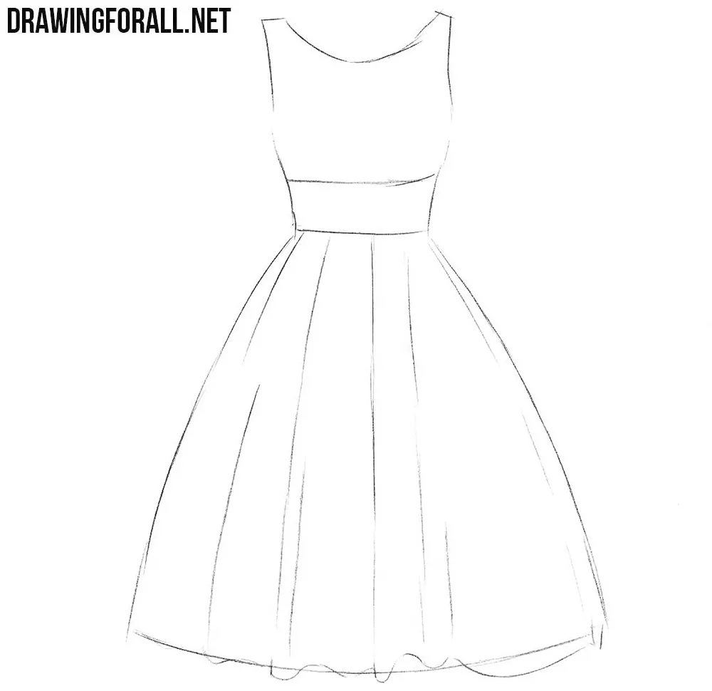 Realistic Drawing Fulllength Girl Dress Made Stock Illustration 2100135265   Shutterstock