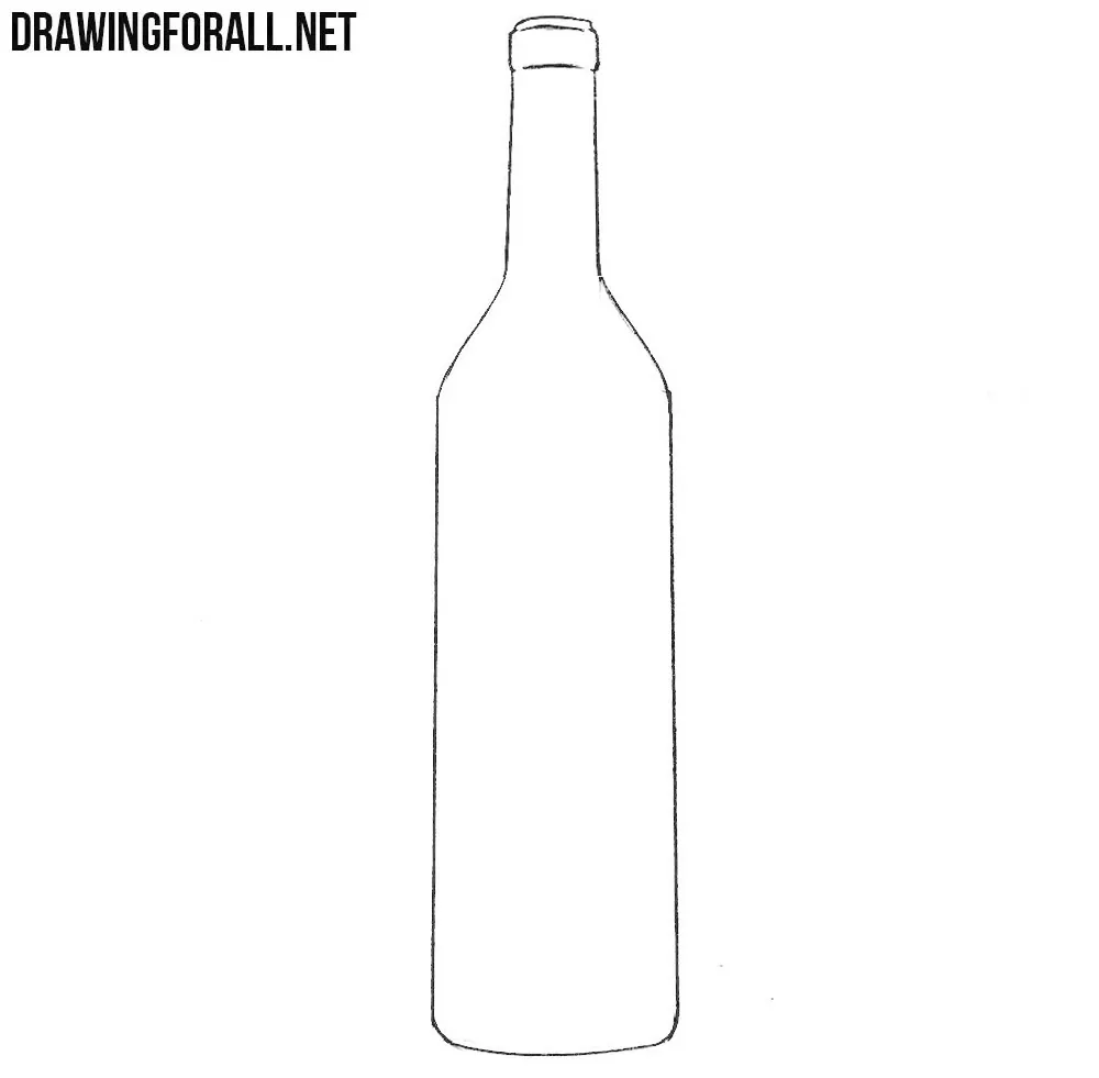wine bottle drawing