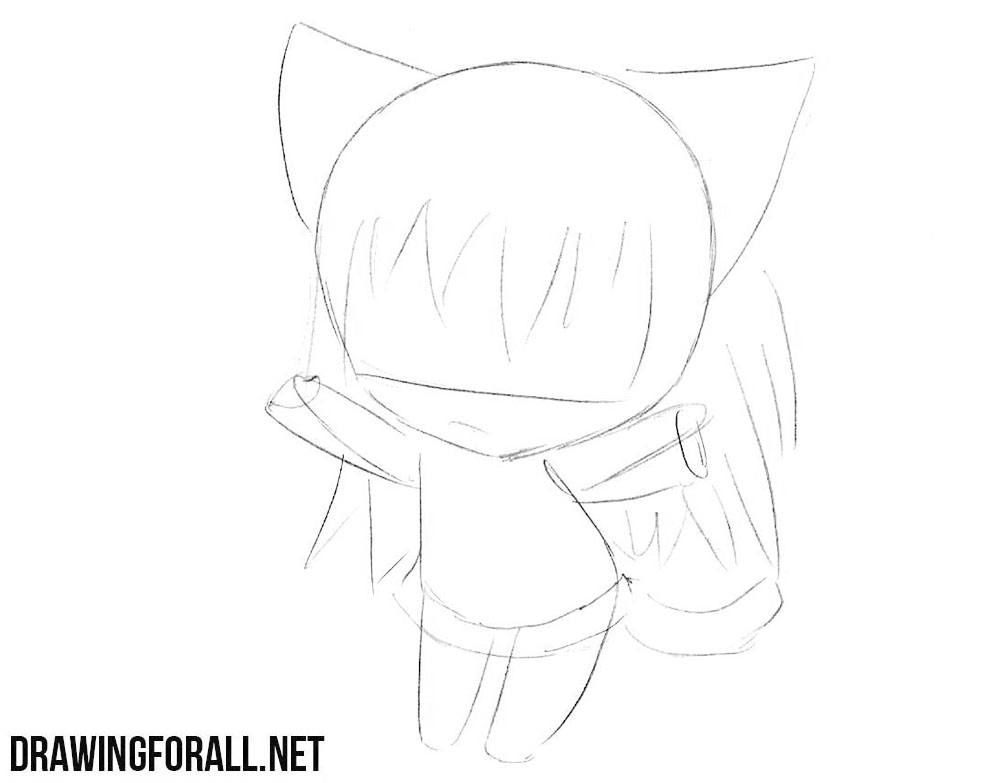 How to draw a neko - girl with cat ears