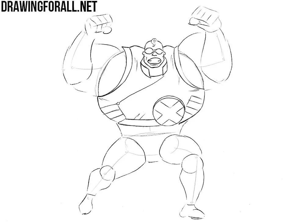 How to draw Strong Guy from X men