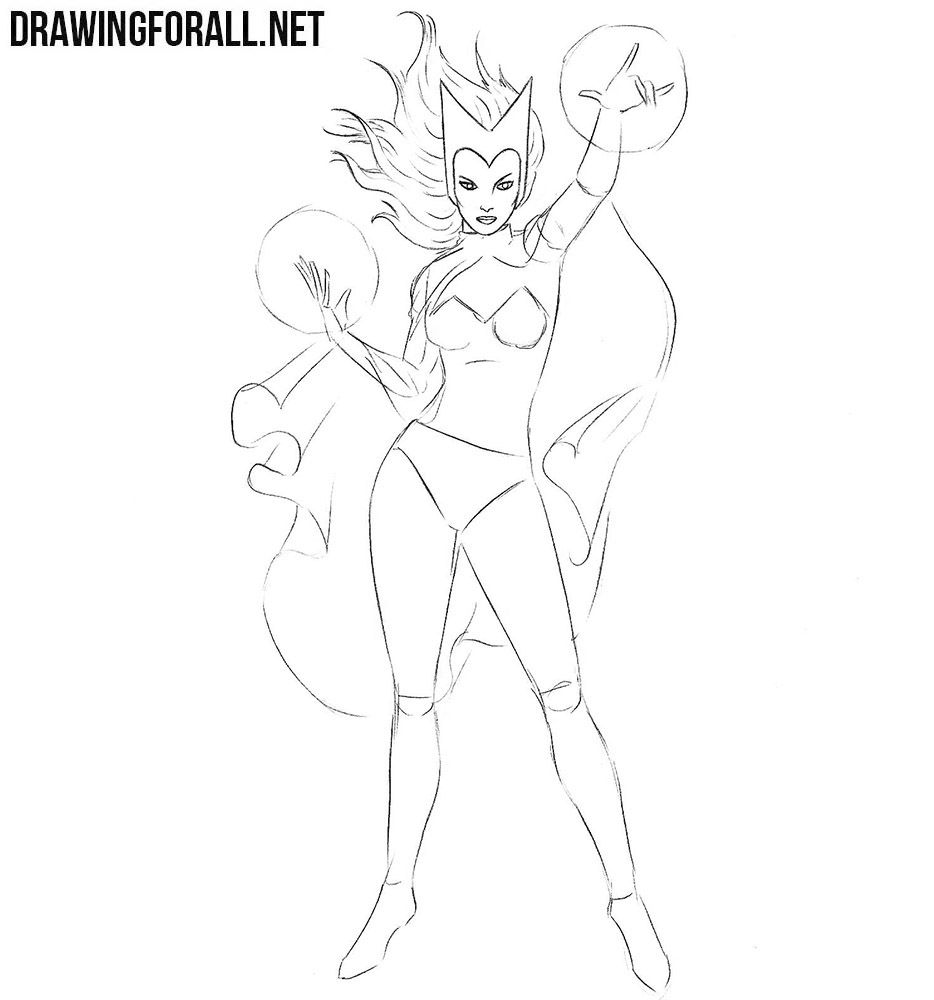 How to sketch Scarlet Witch