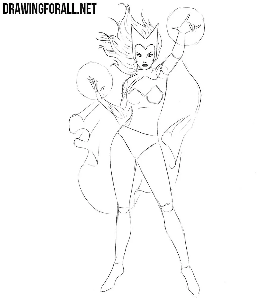 How to sketch Scarlet Witch