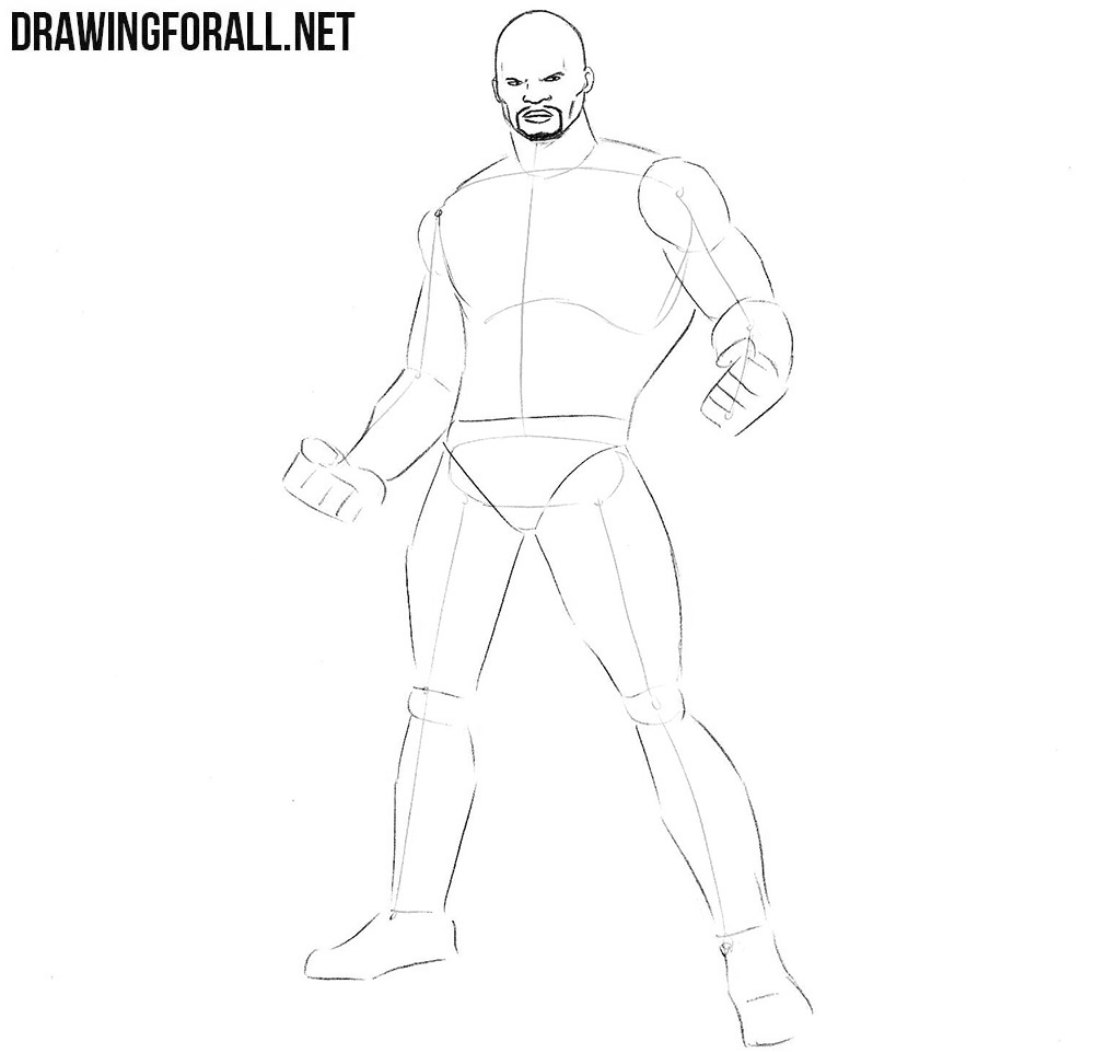 how to draw Luke Cage step by step
