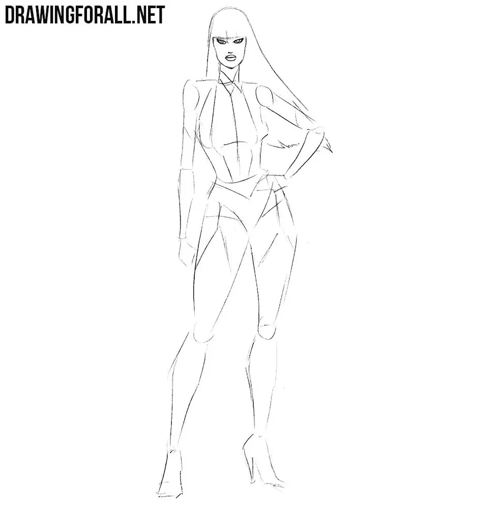 how to draw Silk Spectre step by step