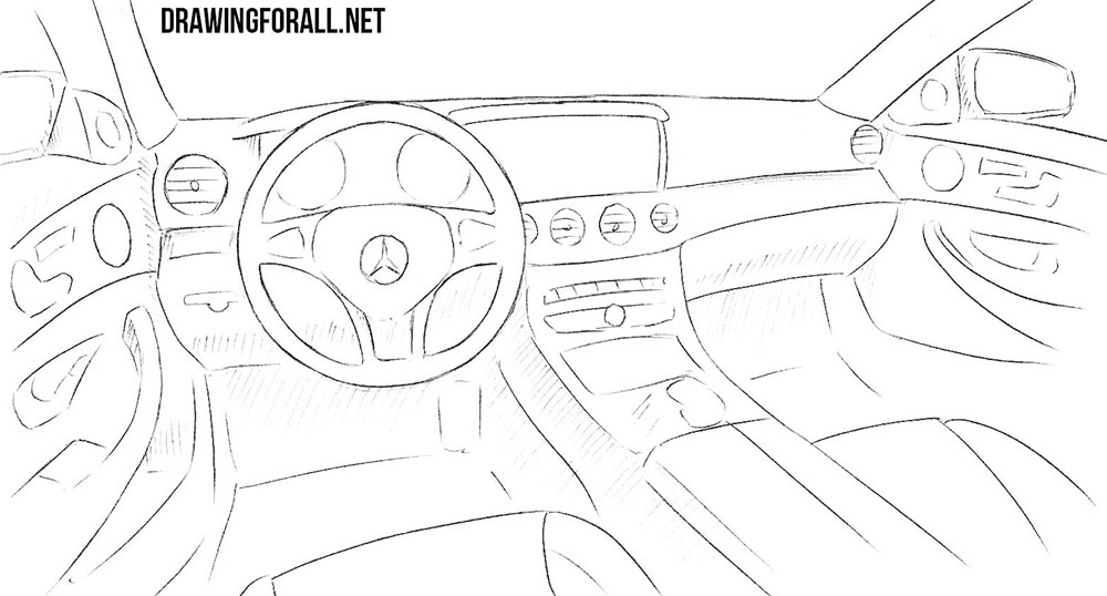 how to draw a car interior