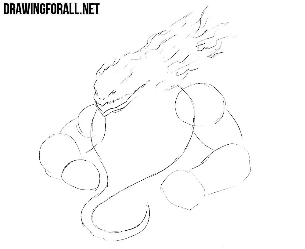 how to draw a fire elemental from dungeons and dragons
