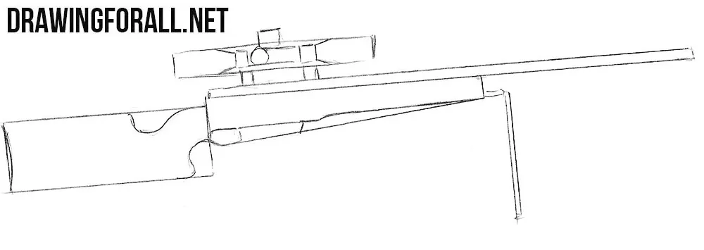 how to draw a rifle