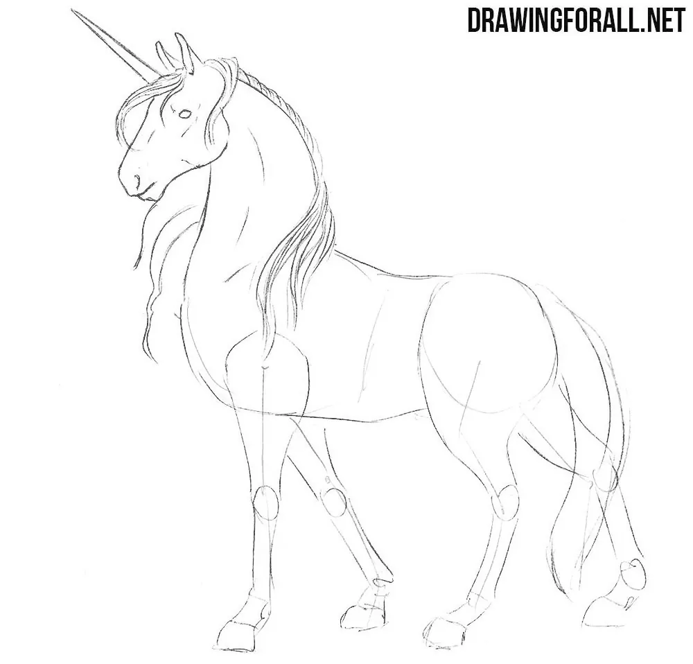how to draw a unicorn step by step