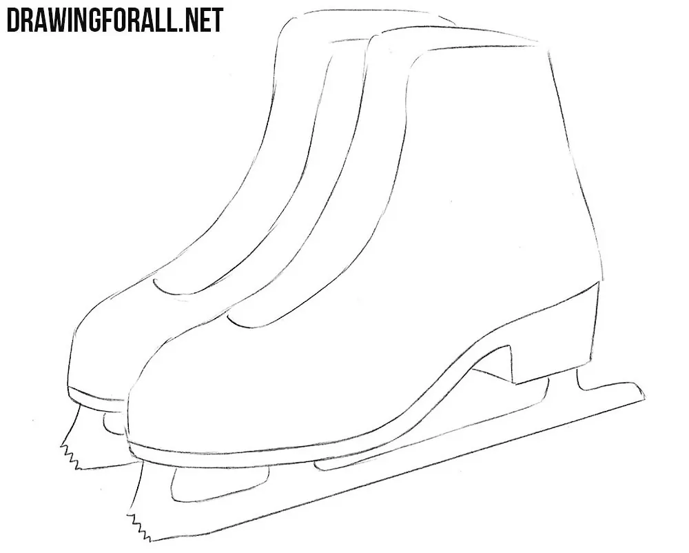 how to draw figure ice skates step by step