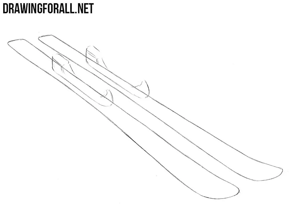 how to draw skis easy