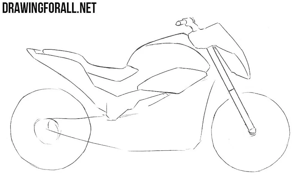 How to draw MOTO XJ 6 - step by step