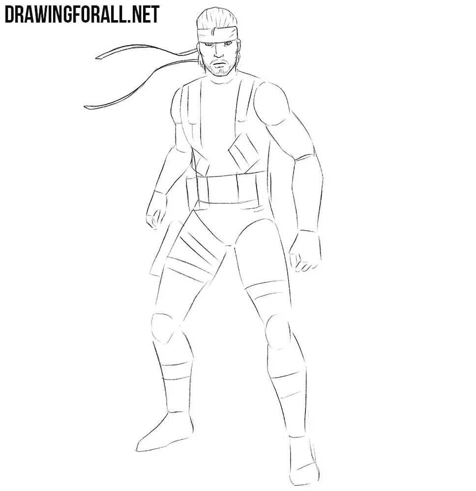 learn how to draw Solid Snake step by step