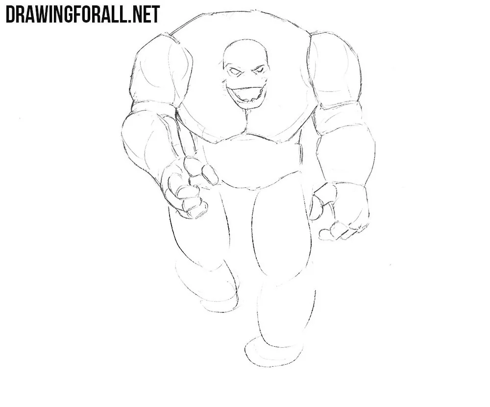 learn to draw a Stone Golem step by step