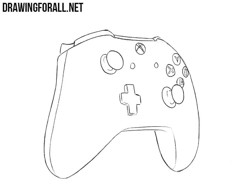 HOW TO DRAW GAME CONTROLLER STEP BY STEP TUTORIAL