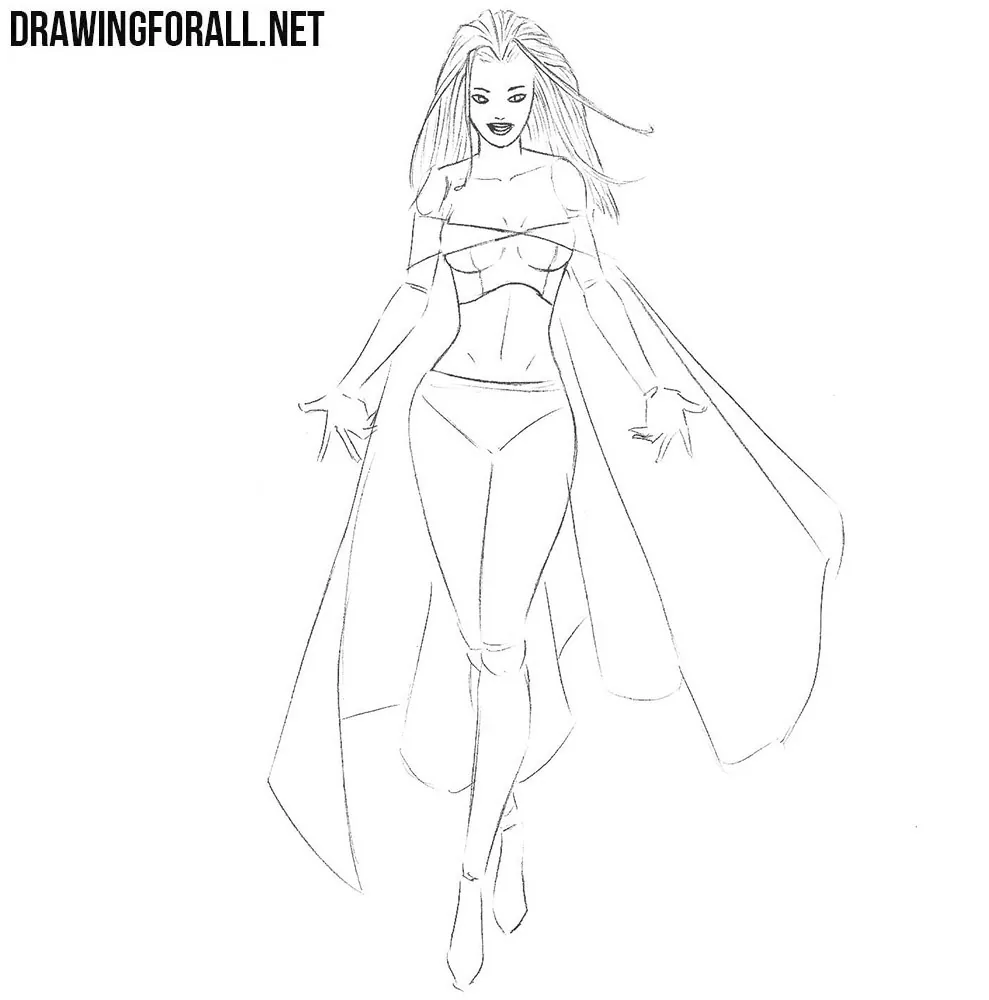 How to draw a beautiful girl hero