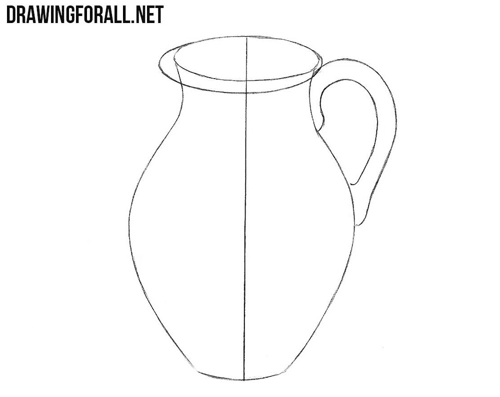 How to draw a jug step by step