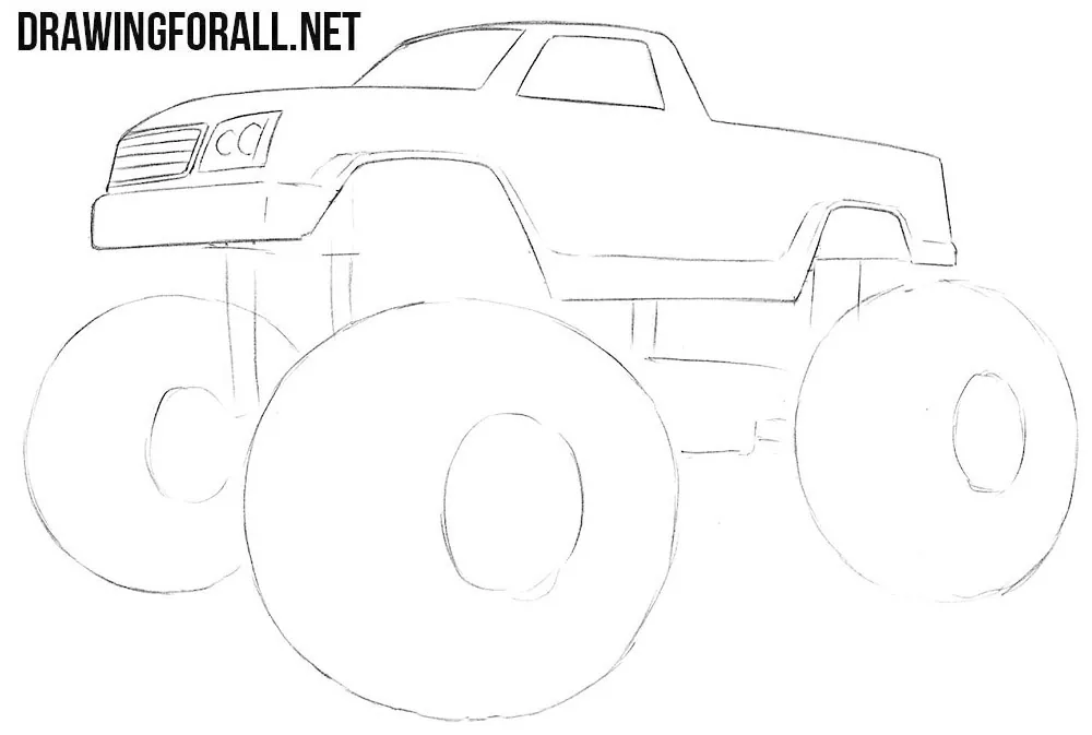 draw a how to draw a monster truck