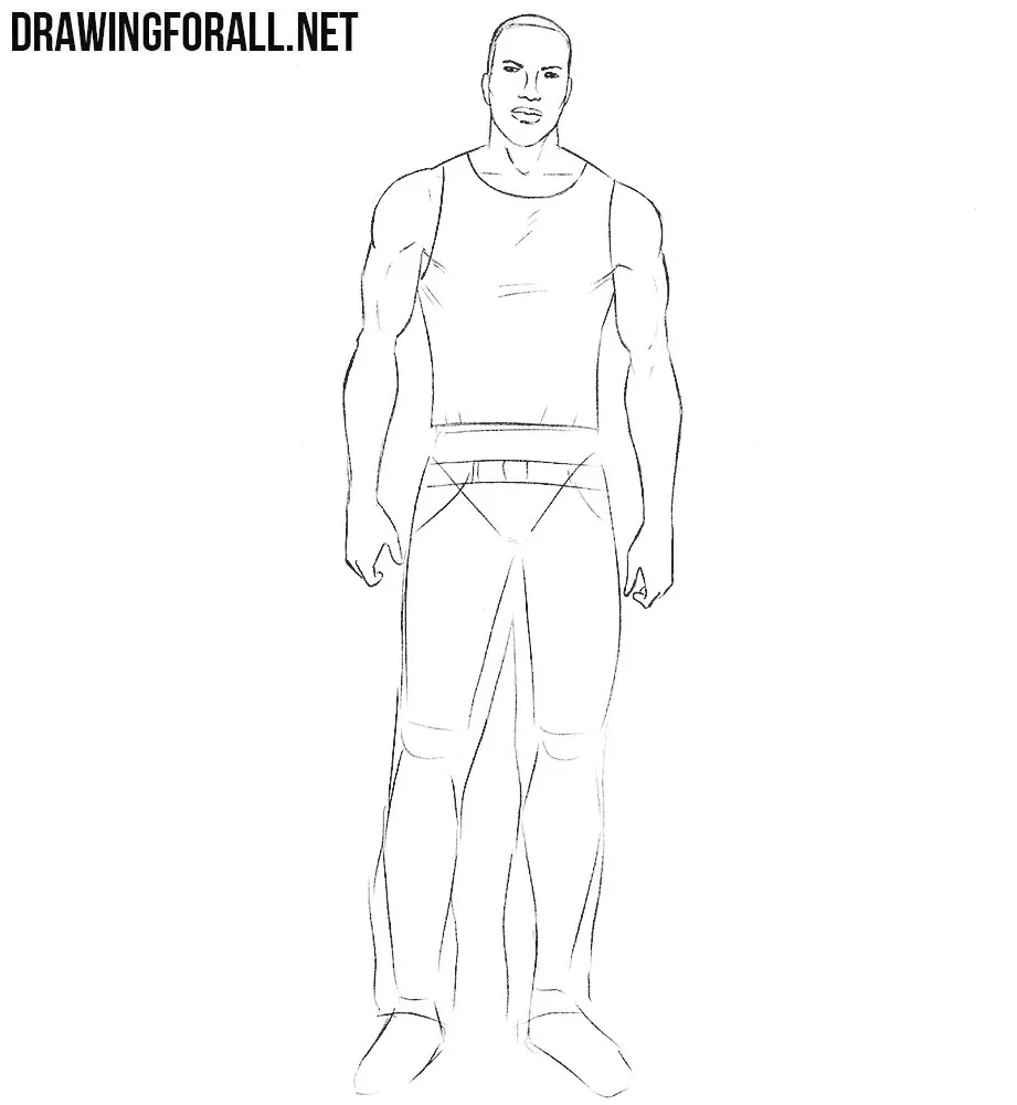 how to draw Carl Johnson from gta