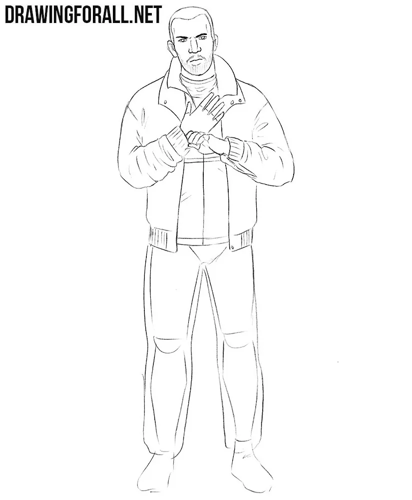 how to draw Niko Bellic