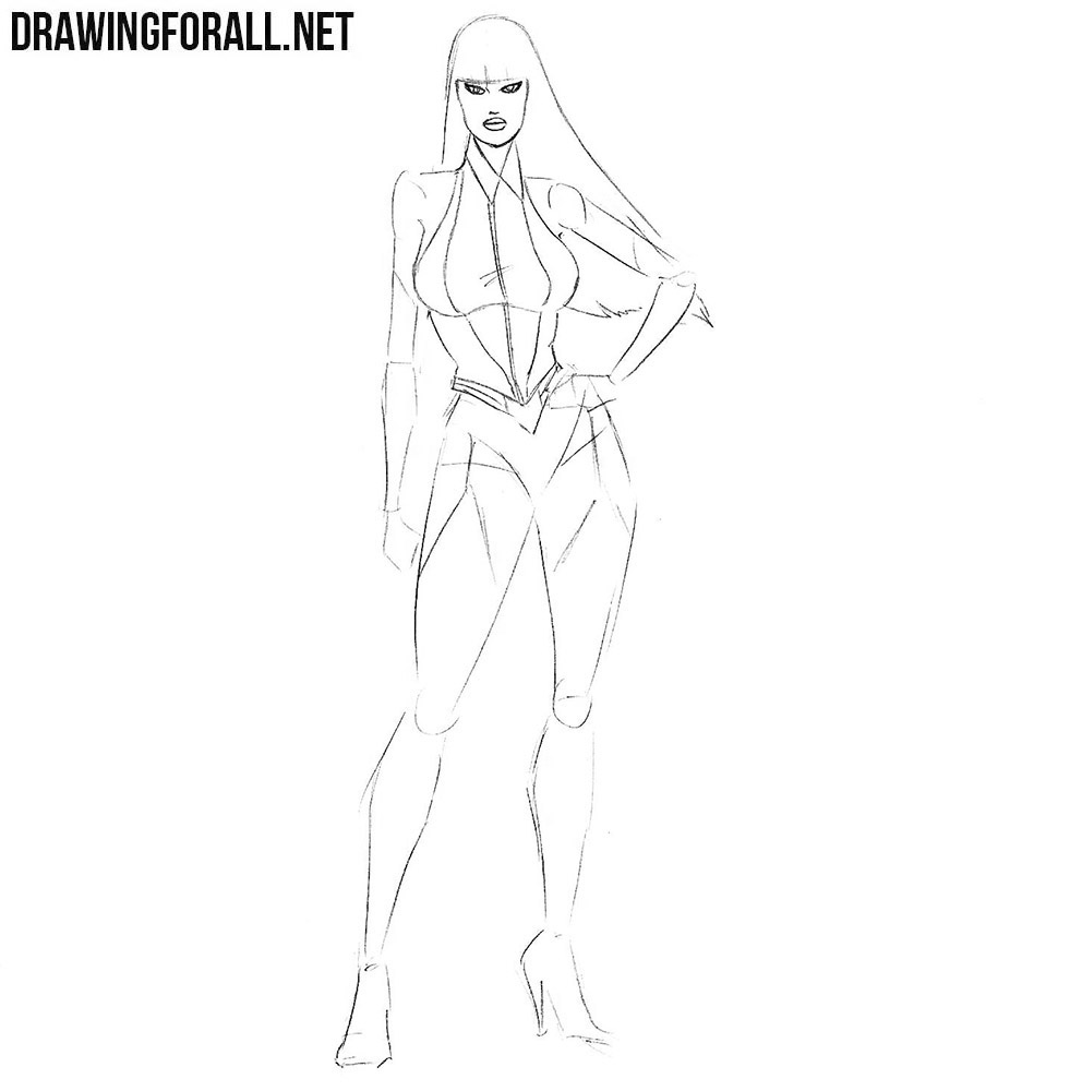 how to draw Silk Spectre from watchmen