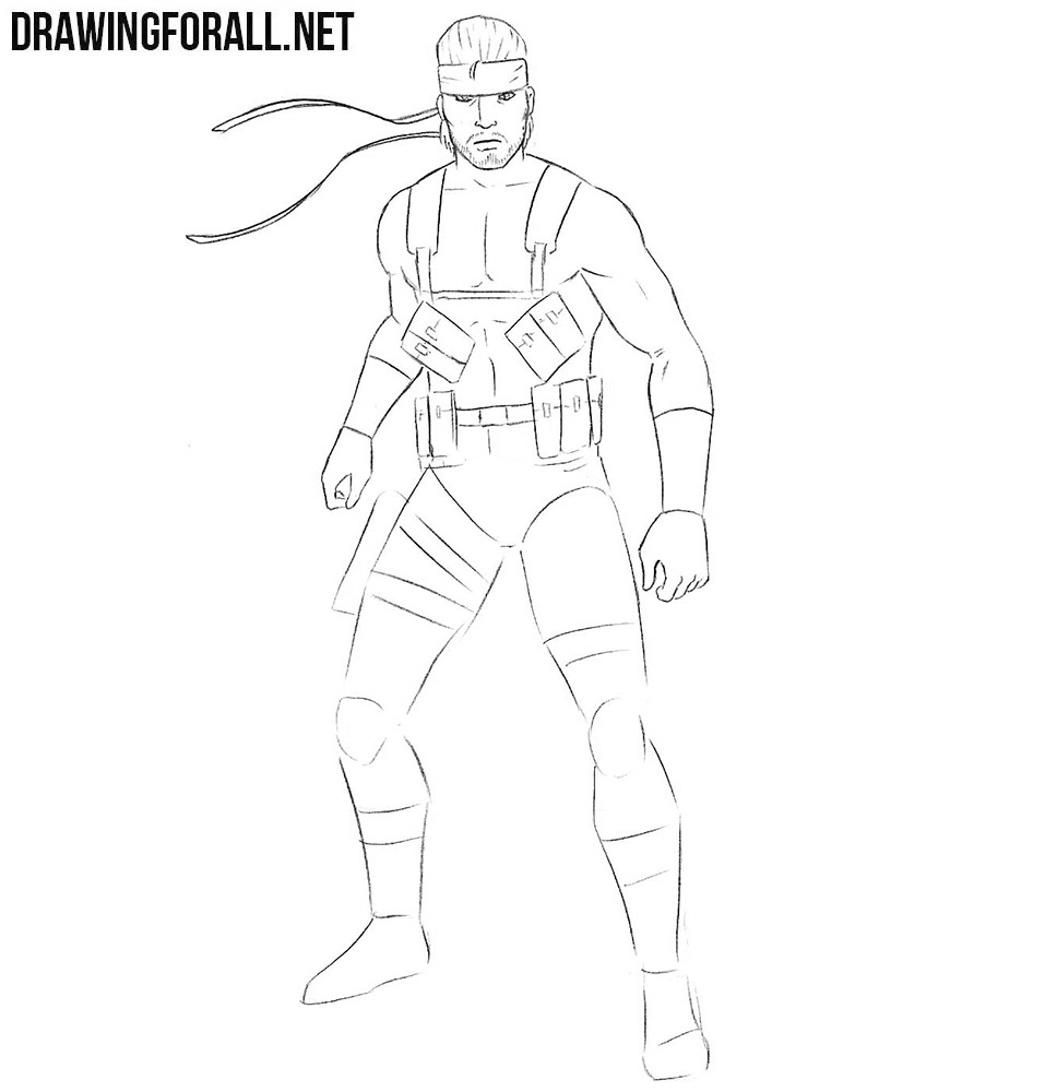 how to draw Solid Snake from metal gear