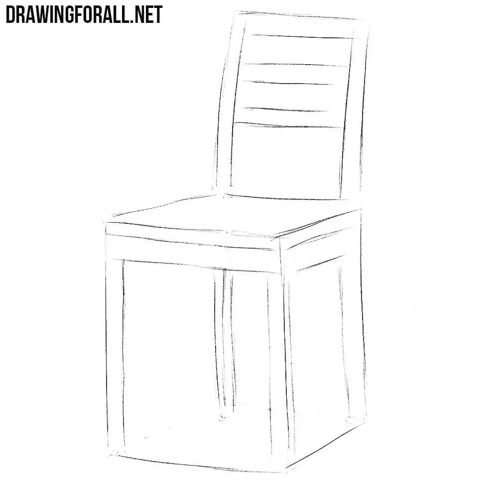 how to draw a chair step by step