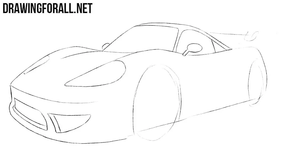 How to Draw a Cartoon Sports Car