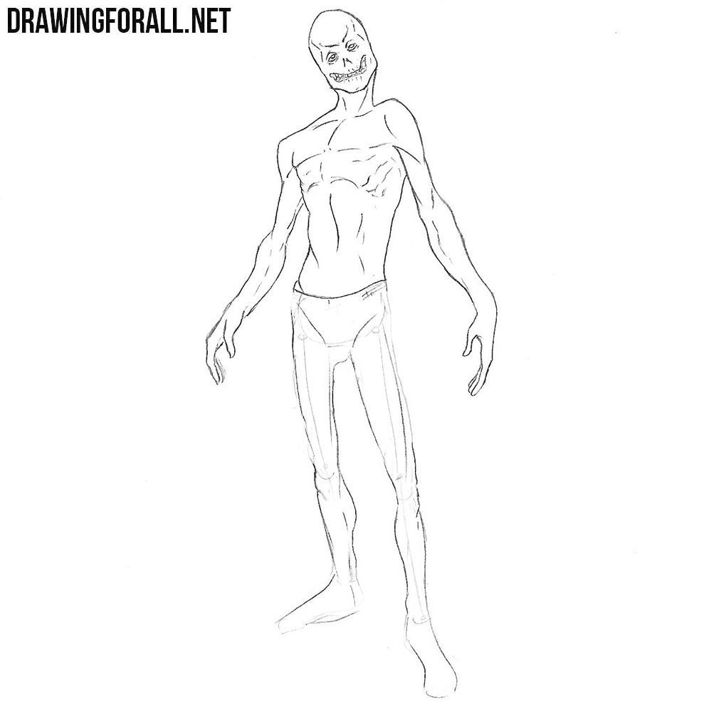 how to draw a ghoul step by step