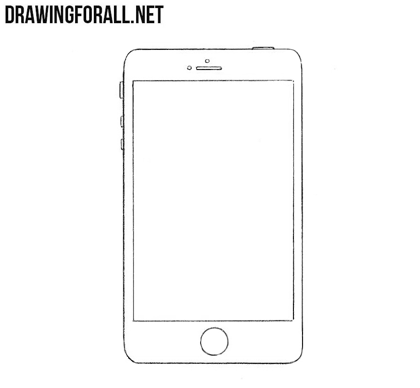 how to draw a phone for beginners