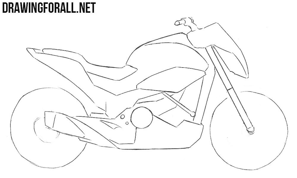 learn to draw a motorcycle step by step