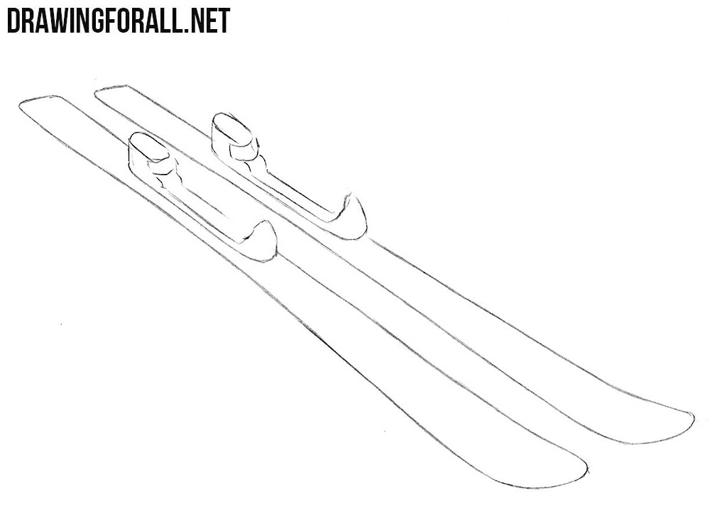 skis drawing