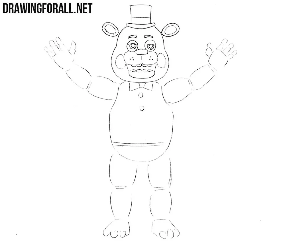 How to draw Freddy Fazbear